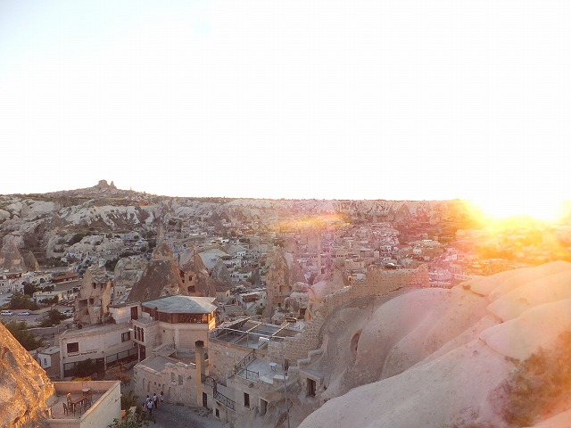 ギョレメの夕焼けポイントから見た景色