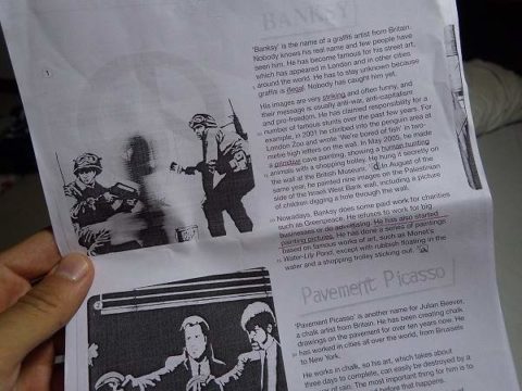 バンクシーの絵:タイ英語プチ留学