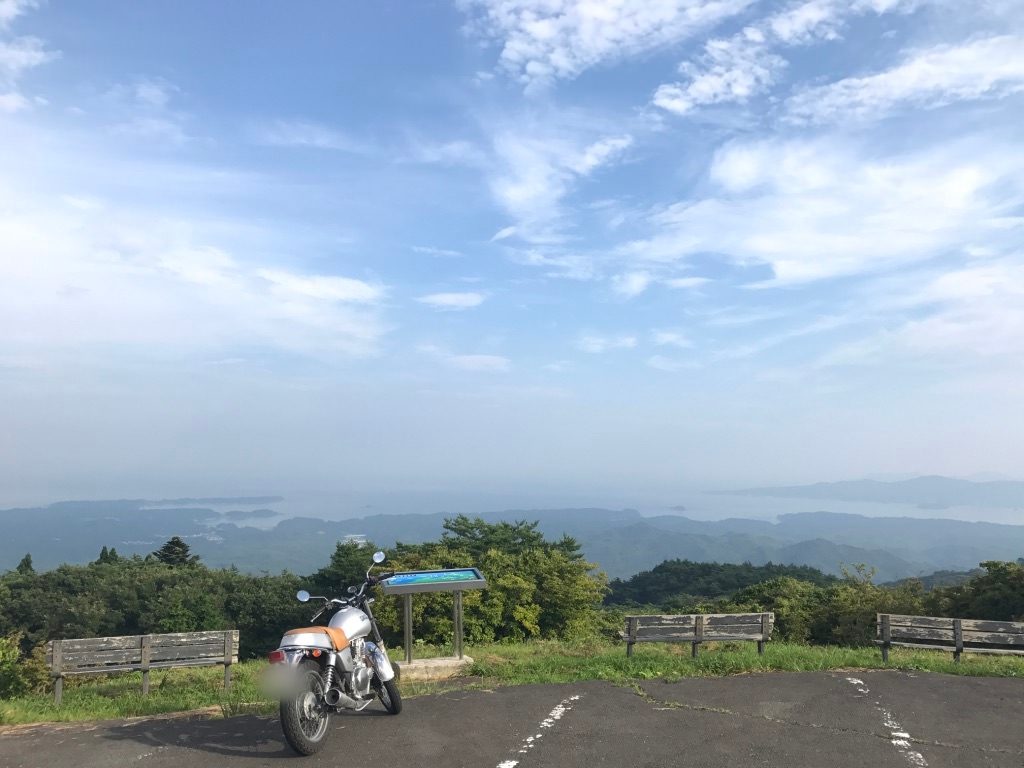 田束山山頂からの景色：バイクで行った