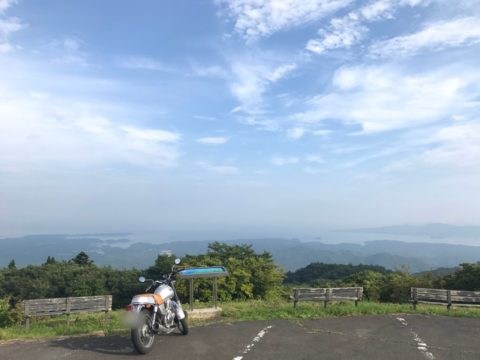 田束山山頂からの景色：バイクで行った